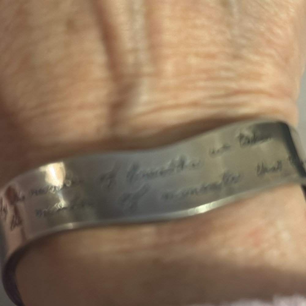 Solid Sterling Silver Quote Cuff - image 5